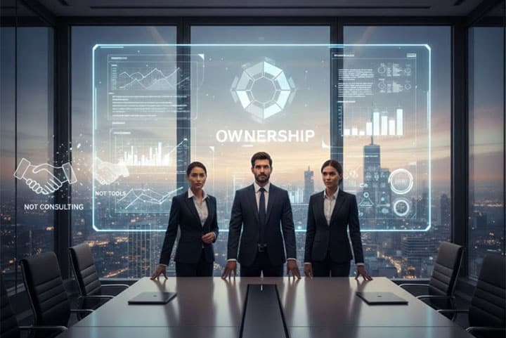 ChiefAI-AI-Advisory-WhatAdvisoryMeans AI Advisory at ChiefAI means becoming an extension of your executive team. We help you set an AI strategy, define ownership and governance, and map AI into your operating model and core workflows so the right use cases get implemented with control, security, and clear business outcomes.